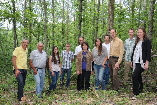 Visite en forêt des partenaitres Sylv'ACCTES: financeurs, propriétaires forestiers et gestionnaires.
